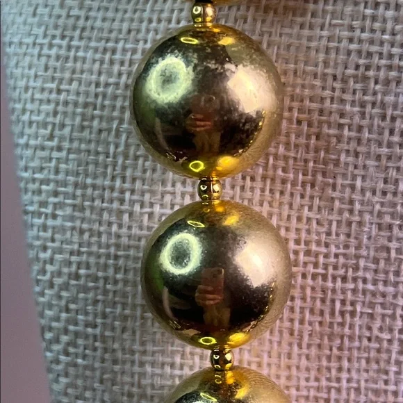 Vintage Gold Tone Chunky Beaded Statement Necklace Heavy - Picture 5 of 8